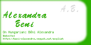 alexandra beni business card