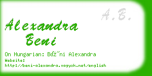 alexandra beni business card